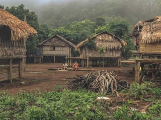 An impoverished Laos village