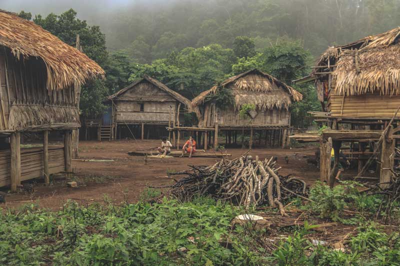An impoverished Laos village