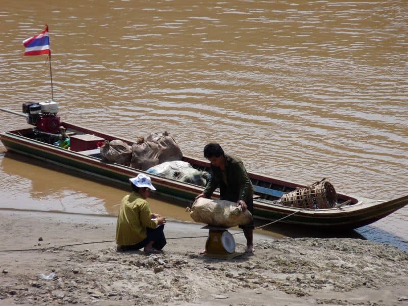 Salween River - Karen trader selling goods