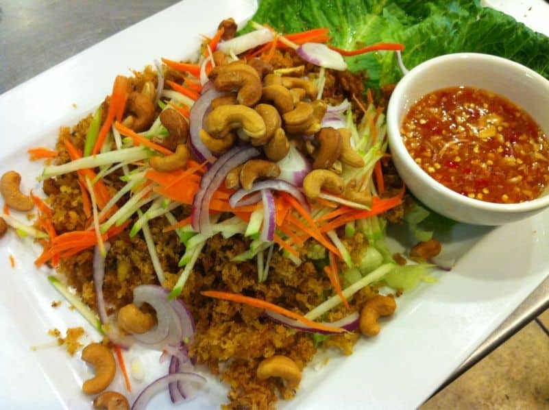 Yum Pla Dook Fu -spicy catfish salad